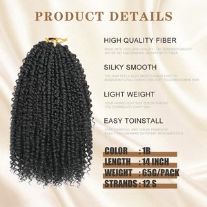 Extensiones de Cabello Sintético de 14 Pulgadas Pre-Enlazadas para Crochet <span class=keywords><strong>Passion</strong></span> Twist, Faux Locs Bohemian, Venta al Por Mayor, Extensiones de Cabello Suaves - Product Image 2