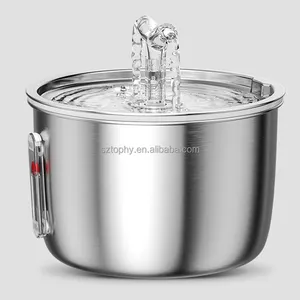 2L Cat Water Fountain Stainless Steel Automatic Water Dispenser with Smart Pump for Small pet cat and dog