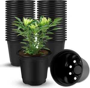Pots de pépinière de jardin de plantes flexibles d'intérieur, pots de semis en plastique souple épaissi, pot de départ de graines, conteneur de plantes à fleurs