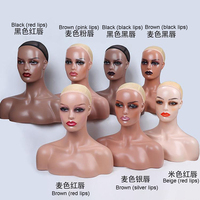 Tête de Mannequin Réaliste en PVC, Buste Féminin avec Épaules pour Présentation de Perruques, Mode Pas Cher en Gros