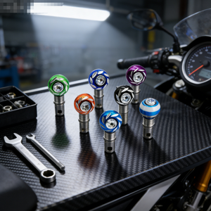 Vis de plaque d'immatriculation de moto en aluminium, motif floral gravé, options de couleur - Product Image 5