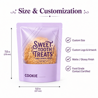 Sacs d'emballage pour biscuits imprimés sur mesure, qualité alimentaire, avec fenêtre transparente, thermoscellables, pour boulangerie, biscuits, en-cas