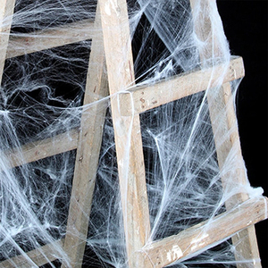 Accessoires de décoration de <span class=keywords><strong>maison</strong></span> <span class=keywords><strong>hantée</strong></span> d'horreur 140G + 20 araignée décoration de fête d'halloween toile d'araignée extensible filet de coton sangle d'araignée - Product Image 5