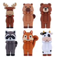 Figurines décoratives d'animaux kawaii personnalisées avec logo, mini-figurines créatives en gros pour bureau, voiture, OEM, boîte mystère, téléphone, ordinateur portable