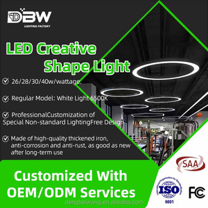 Vòng trong nhà Bắc Âu Hiện Đại Đèn Trần sang trọng vàng đen LED treo đèn nhà văn phòng Đèn chùm tròn ánh sáng mặt dây chuyền - Product Image 2