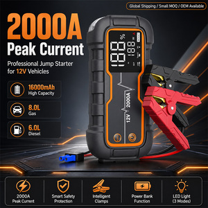 Démarreur de Voiture Portable 2000A avec Charge Rapide PD 65W, Batterie Externe 16000mAh pour Moteurs Essence 8.0L et Diesel 6.0L, Booster de Démarrage 12V - Product Image 2