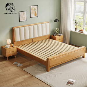 china supplier best price customized <b>large</b> stock 1.8m king bed ready to ship newest design bedroom furniture wood king size bed - Product Image 3
