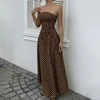 Robe d'été pour femmes à épaules dénudées, motif à pois, décontractée, à porter au quotidien, disponible en plusieurs couleurs et tailles