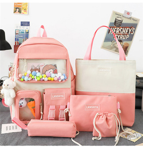 Borsa personalizzata elegante di alta qualità 5 <span class=keywords><strong>in</strong></span> 1 zaino set nuove <span class=keywords><strong>borse</strong></span> da scuola per <span class=keywords><strong>borse</strong></span> di tendenza per ragazze - Product Image 1