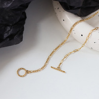 Bijoux personnalisés à la mode chandail chaîne chandail collier OT fermoir plaqué or collier bijoux pour femmes