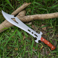 Couteaux de chasse d'extérieur en bois et acier inoxydable, nouveau design, avec étui en nylon, lame fixe, vente en gros