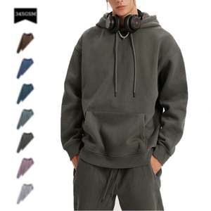 Sweat à capuche uni en molleton de coton sans cordon, 350 g/m², haute qualité, pour broderie personnalisée et impression sérigraphique en relief, OEM ODM - Product Image 1