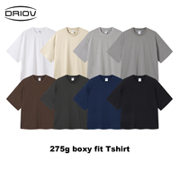 T-shirt en coton épais surdimensionné, coupe courte, personnalisable avec logo, coupe carrée, streetwear vierge pour homme