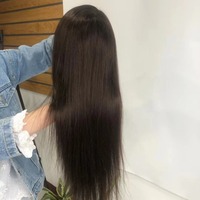 Perruque médicale sans colle, entièrement nouée à la main, en cheveux humains bruts de qualité supérieure, couleur noire naturelle, avec base en silicone et dentelle, modèle 2024, qualité européenne.