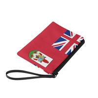 Dompet Koin Mini Bermotif Bendera Bermuda Warna Campuran dengan Ritsleting, Dompet Kanvas Portabel untuk Uang Receh Wanita, Cocok untuk Perjalanan Sehari-hari