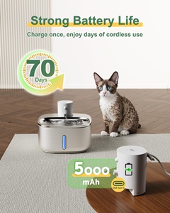 Fontaine à eau automatique pour animaux de compagnie, 3,2 L, en acier inoxydable, fonctionnant sur piles, pour l'intérieur et l'extérieur - Product Image 4