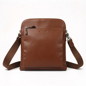 Vintage Brown Leather Women Messenger <b>Bag</b> Smooth Surface Multiple Compartments Business Daily Crossbody Shoulder <b>Bag</b> - Product Image 6