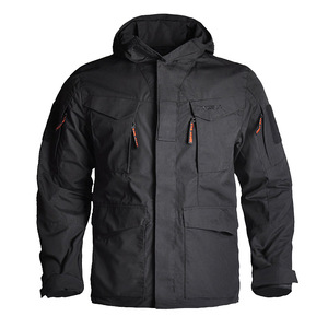 Veste tactique de camouflage M65 pour l'extérieur Veste de moto d'hiver imperméable Capuche Taille XL Fermeture éclair formelle en PU Teinte unie - Product Image 5