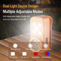 Lampe à clip en alliage d'aluminium, rouge et bleue, clignotante, LED, 7 modes, 55g, portable, lampe de poche EDC, type-C, rechargeable