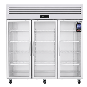 Congélateur vertical commercial à 3 portes en acier inoxydable avec tuyaux en cuivre, congélateur à refroidissement rapide pour restaurant et cuisine - Product Image 1