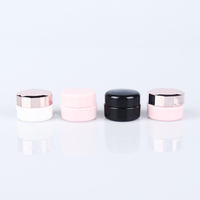 Pots ronds de voyage pour crème à masque, tenue de voyage en acrylique, 3g, en blanc et noir, cosmétiques, avec couvercle