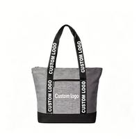 Sac fourre-tout en toile personnalisé avec logo pour femmes, sac à bandoulière léger et durable doublé de polyester pour les courses quotidiennes et les trajets domicile-travail