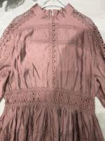 Robe longue vintage pour femme, manches lanternes, dentelle à volants, taille cintrée, version longue, robes de soirée pour femme