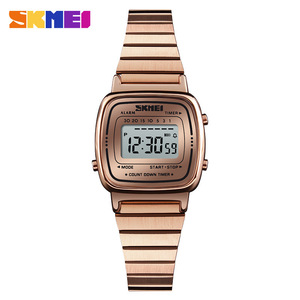 Skmei Digital Watch Women Stainless Steel Band 3Bar Water Resistant Electronic Movement Fashion Trendy Bracelet Watch - Product Image 1