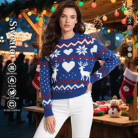 OEM Pull de Noël moche en tricot à coupe étroite de haute qualité pour femmes Pulls de Noël à taille personnalisée pour femmes