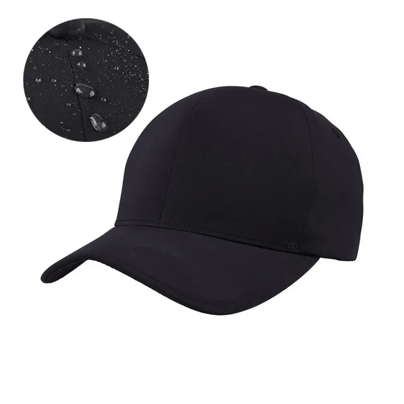 Blank Mens Black Custom Your Own Logo Adjustable Sports Waterproof Baseball Hats Caps