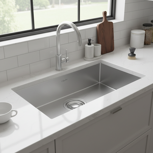 [CALMFORTE] CALMFORTE 830 Thick 1.2T Embo Finished Premium Hand Made Sink with Clear Coating and Noise Reducing Pads - Product Image 3