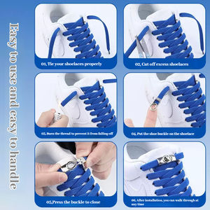 Olian Nouveau Style Personnalisé Élastique Plat Lazy Lacets Métal Croix Boucle Sans Cravate Lacet Sneaker Lacets Accessoires - Product Image 6