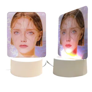 Blank Sublimation DIY Acrylic Lamp Base Set DIY Sublimation Acrylic Photo Panel night light Panel Light Show Display Stand