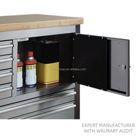 Chariot à outils roulant robuste de marque OEM, 7 tiroirs, 1 armoire, en acier inoxydable, pour garage et atelier