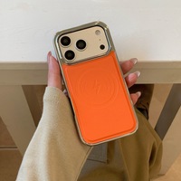 Étui magnétique de luxe électroplaqué à grande fenêtre compatible avec iPhone 17 16 15 14 Pro Max, coque mate couleur unie