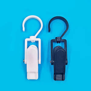 Plastic Rotating <b>Hook</b> <b>Clips</b> 5kg Load White Black Multi Functional Garment Storage Display <b>Clips</b> - Product Image 2