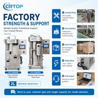 Secador por Pulverización de Laboratorio de Acero Inoxidable Crtop con Pantalla Táctil y Opciones de Boquillas para Pruebas de Procesamiento de Polvo en Pequeños Lotes