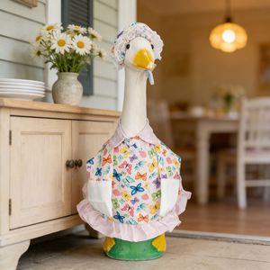 <b>Summer</b> Porch Outfit 17" Floral Skirt Goose Costume Clothes for Outdoor Patio Yard Lawn Art <b>Decoration</b> - Product Image 4