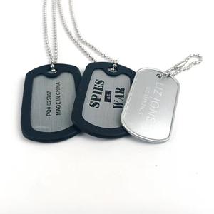 사용자 정의 개 액세서리 로고 ID 태그 빈 목걸이 개 태그 레이저 단어 스테인레스 스틸 금속 핀 실버 HD 천사 날개 - Product Image 1