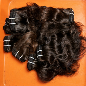 REMI HAIR 100% Shedding & Tangling Free Virgin Indian Remy Raw Hair Weaving 200g <b>Machine</b> Double Weft From Tamil Nadu - Product Image 1
