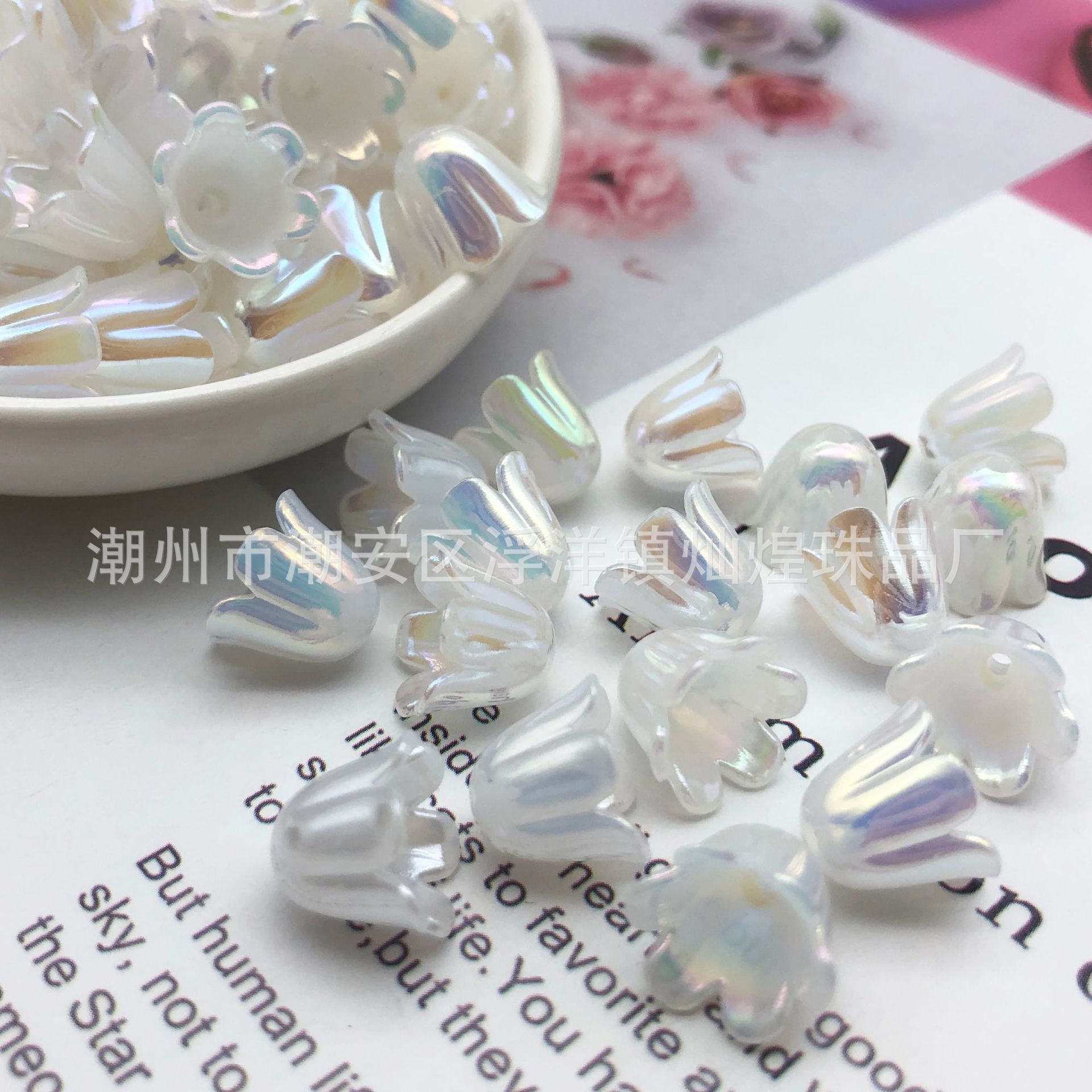 09 Campanule blanche en porcelaine couleur unie