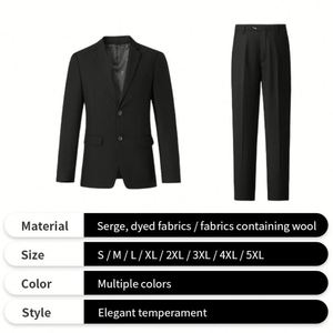 Costume d'affaires sur mesure taille européenne pour hommes et femmes, ensemble de 2 pièces, ensemble de luxe pour le bureau, blazer formel pour les entreprises - Product Image 3