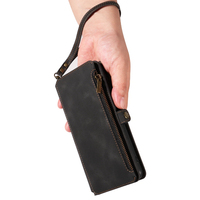 Dompet Kulit PU untuk Samsung S23 Plus, 9 Slot Kartu + Kantong Koin Ber-resleting, Penyangga, Pemblokir RFID, 360 °   Perlindungan
