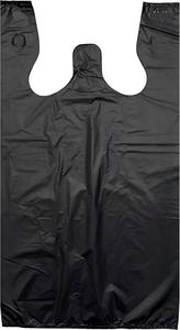 Bolsa para camisetas HuamaohengchunLarge Plain Black de 400 unidades, con relieve, 12 pulgadas x 7 pulgadas x 22 pulgadas, 17 micras, negra con asa - Product Image 2