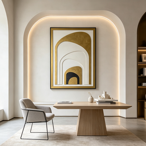 <span class=keywords><strong>Arte</strong></span> Murale Astratta Modernista 3D Intagliata a Mano con Cornice in Lega di Alluminio e Base in MDF, Adatta per Uffici e Hotel - Product Image 3