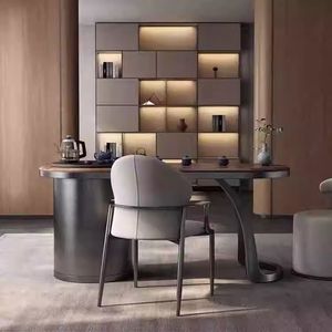 Silla de Comedor Tapizada en Cuero con Estructura Metálica, Color Blanco Cálido, Silla Moderna Minimalista para Oficina en Casa - Product Image 4