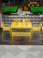 Ensemble table et chaises de balcon en fer style industriel, mobilier de terrasse pour café, espace de loisirs extérieur, fabrication Fujian