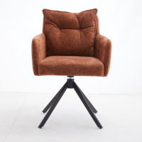 Chaise de salle à manger rembourrée design, luxe moderne, pieds en acier inoxydable, pour hôtel et restaurant.