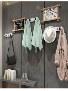 Gancho de madera montado en la pared Gancho decorativo MDF para abrigos Gorras Bufandas - Product Image 4