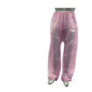 Pantalon jetable transparent surdimensionné en plastique PE 100% de haute qualité, taille unique pour tous